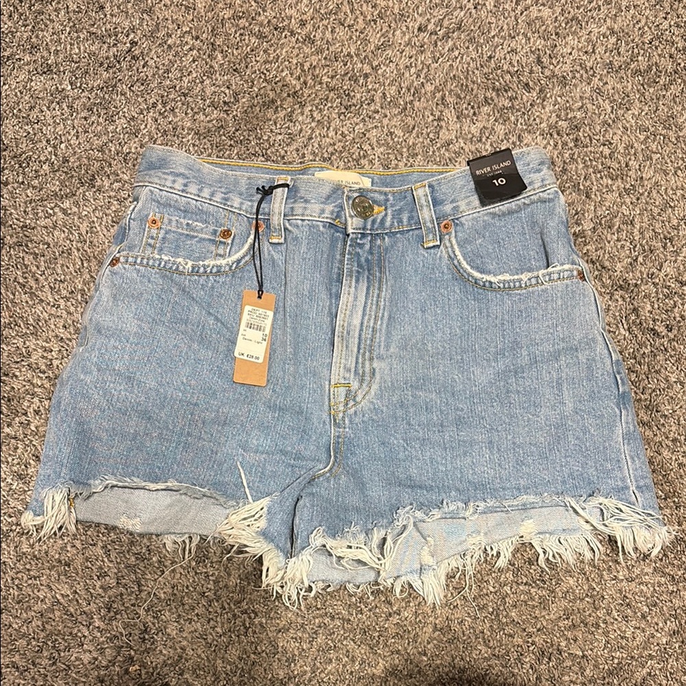 NWT High Rise Jean Shorts Distressed Bottoms